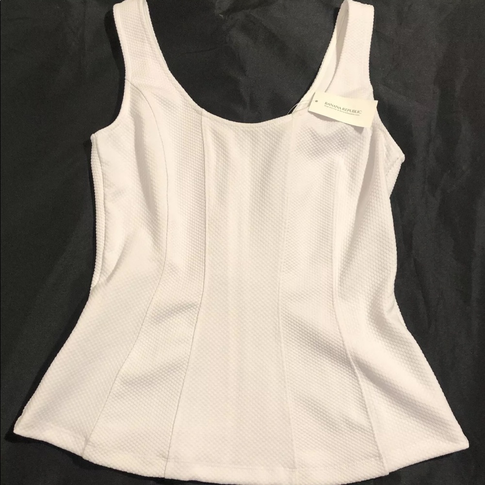 Banana Republic NWT White Textured Blouse Sz 6